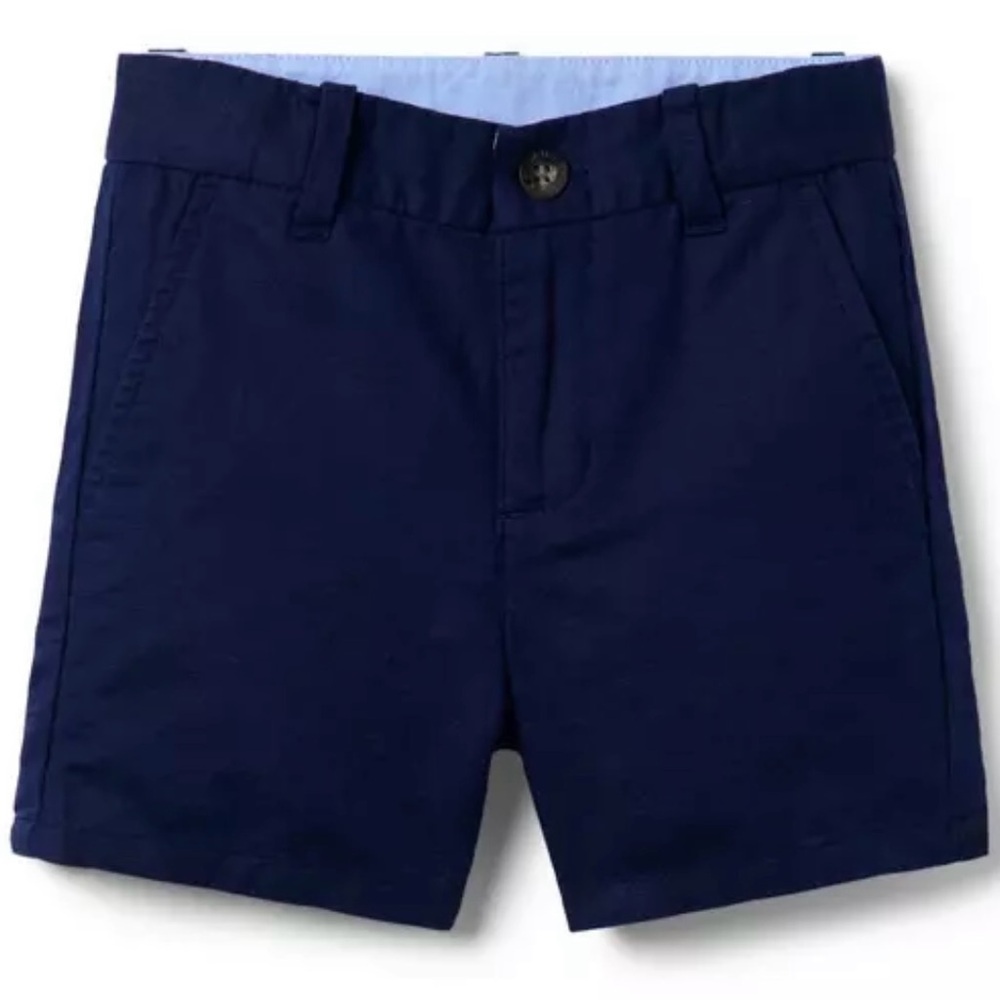 Janie and Jake Navy Blue Linen-Cotton Short Size 4T